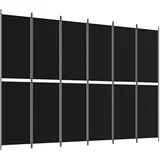 vidaXL Paravent Schwarz 300x220 cm Stoff