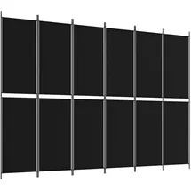 vidaXL Paravent Schwarz 300x220 cm Stoff