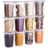 Vilde Lebensmittelbehälter mit Deckel Frischhaltedosen Vorratsbehälter Küchenbehälter 1 L 12 Stk. - Transparent