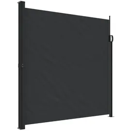 vidaXL Seitenmarkise 200 x 600 cm Schwarz Polyester