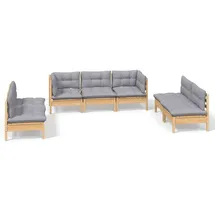 vidaXL Garten-Lounge-Set 7-tlg. grau Kiefer