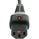 Kash Kaltgeräte-Anschlusskabel Kaltgeräte-Buchse C13 - Schutzkontakt-Winkelstecker Schwarz 3.00 m 1 St.