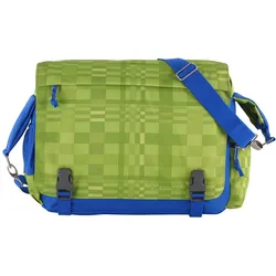 CEEVEE Leather Messenger Bag Manchester green/blue