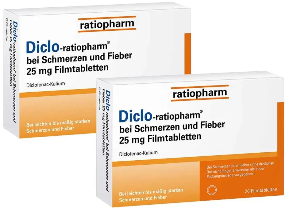 Diclo-ratiopharm bei Schmerzen und Fieber 25 mg Filmtabletten