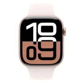Apple Watch Series 10 GPS + Cellular 46 mm Aluminiumgehäuse roségold Sportarmband blassrosa M/L