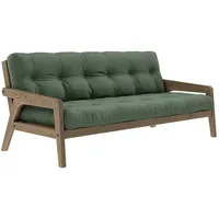 Karup - Grab Sofa, Kiefer carobbraun / olivgrün (756)