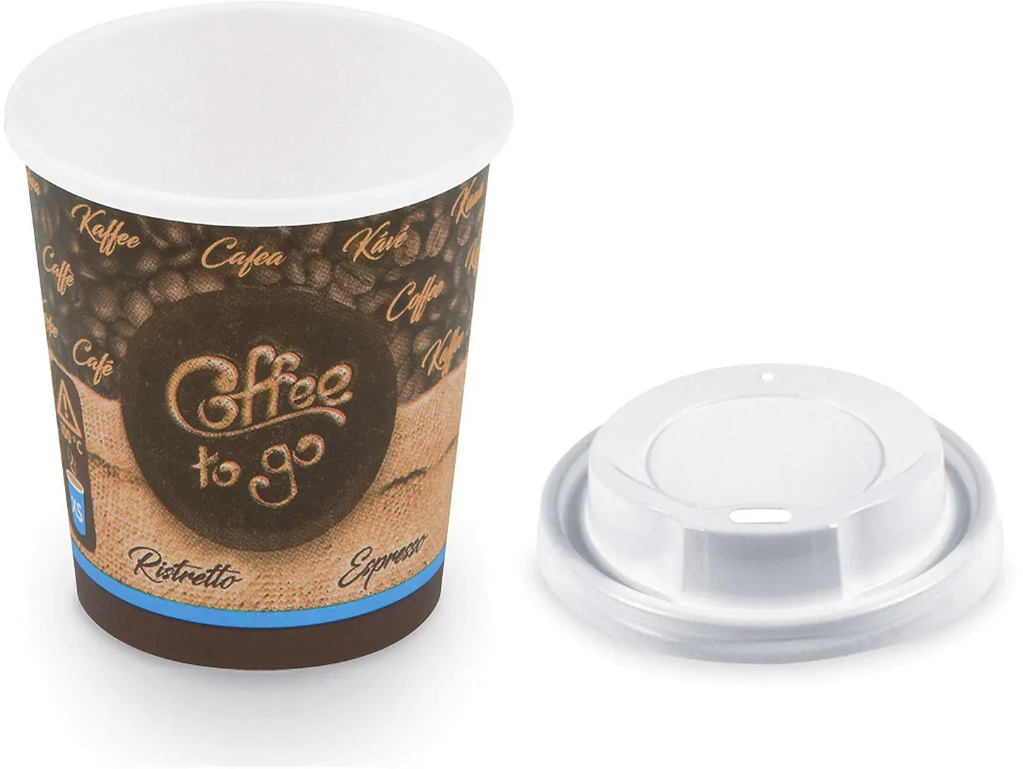 Coffee To Go Becher Espresso Ristretto mit Trinkdeckel 80 ml 110 ml,  50 Stk.