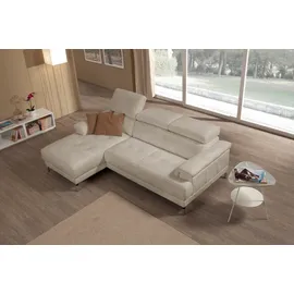 Egoitaliano Eckcouch Polyester mit Recamiere 3-Sitzer Grau