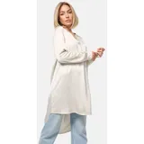 pm selected Elegante Satin Light Oversize Business Long Bluse Beige Einheitsgröße