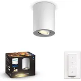 Philips Hue White ambience Pillar Einzelspot, Intelligenter Einbaustrahler, Bluetooth/Zigbee, Weiß, LED, Metall, GU10 - Weiß