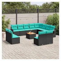 vidaXL Gartensofa-Set 13-tlg. schwarz