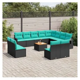 vidaXL Gartensofa-Set 13-tlg. schwarz