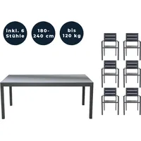 Home Deluxe Sol Madera Set 7-tlg. anthrazit/hellgrau