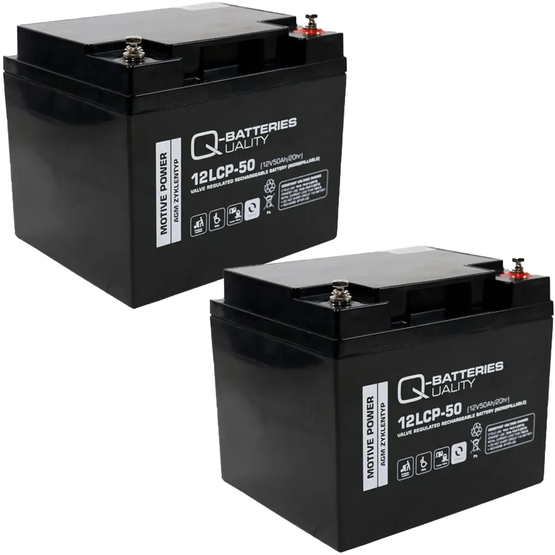 Ersatzakku für Vermeiren Ceres 4 Scooter 24V 2 x 12V 50Ah