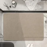 Lukery Kieselgur Badematte rutschfeste, Schnelltrocknend Absorbierende Bodenmatte, Volltonfarbe Abwaschbar Kieselgur Badematten für Dusche Badewannen Küche (Khaki,50x80cm)