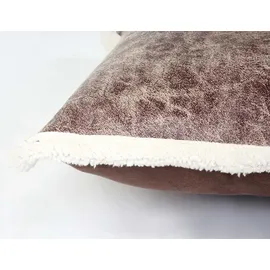 Mendler Deko-Kissen Wildlederimitat 45 x 45 cm Braun