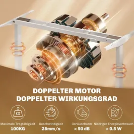 Homcom Höhenverstellbarer Schreibtisch Gestell mit 2 Motoren & Memory-Funktion Breitenverstellbar Tischgestell Belastbar bis 100KG mit ... - Weiß