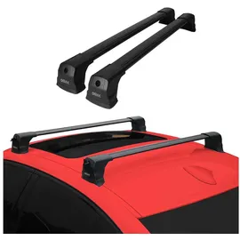 Omac Dachträger Grundtäger kompatibel mit BMW 2 Gran Coupe F44 2019-2024 Aluminium 75kg Schwarz 2tlg Fixpunkte für Fahrradträger, Dachboxen, Skiträger Abschließbar