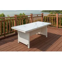 OUTFLEXX Dining Tisch, weiß, Polyrattan, 200 x 95 cm, Tischplatte Spraystone, 6mm