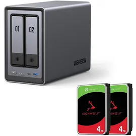 UGREEN NASync DXP2800 NAS System 2-Bay inkl. Seagate Festplatte 8 TB (2 x 4 TB)