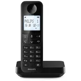 Philips D2701B Schnurloses Festnetztelefon, 11,6 cm (4,6 Zoll), vertikales Mikrofon, Freisprecheinrichtung, bis zu 14 Stunden, optimierte Antenne, Privatsphäre-Einstellungen, Schwarz