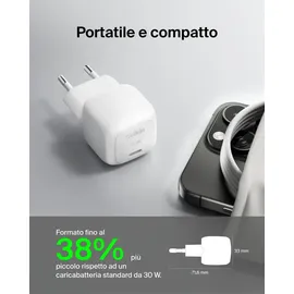 Belkin BoostCharge kompaktes Ladegerät, PD, und PPS inkl.lightning Kabel Weiß