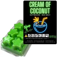 WonderWax Duftwachs WonderWax® Neon Duftwachs 6 Sterne (Cream of Coconut), Duftrichtung: Cream of Coconut