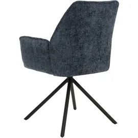 Mendler Esszimmerstuhl HWC-G67 Chenille dunkelblau