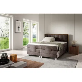 Fun Möbel Boxspringbett Braun, Textil, 160x200 cm, Schlafzimmer, Betten, Boxspringbetten