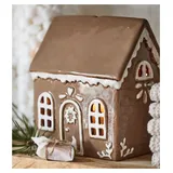 ib laursen Teelichthalter Lebkuchenhaus 11,5 x 8 x 14 cm Braun