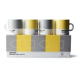 Pantone Porzellan Espressotassen im 4er-Set in Geschenkbox, 120 ml, mit Henkel, spülmaschinenfest, CoY 2021, Illuminating 13-0647 & Ultimate Gray 17-5104, CoY2021, 120ml, 101042021