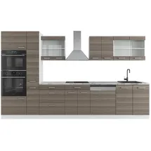 Vicco Küchenzeile R-Line 350 cm Edelgrau/Weiß