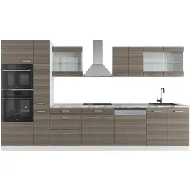 Vicco Küchenzeile R-Line 350 cm Edelgrau/Weiß