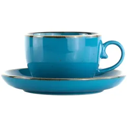 Kaffeetasse mit Untertasse Capri Blau