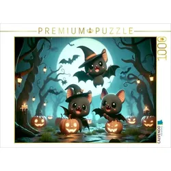 CALVENDO Puzzle Das Halloween-Abenteuer der kleinen Vampirfledermäuse | 1000 Teile Lege-Größe 64x48cm Foto-Puzzle für glückliche Stunden