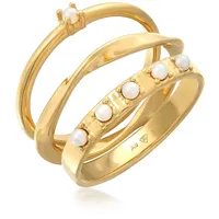 Elli Ring 925 Silber Ring Set in gold, | Gr.: 54