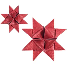 Rico Design Fröbelsterne Glitter, Rot 60 Streifen, 120 g/m2