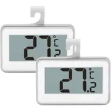 2er-pack Kühlschrank- Und Gefrierschrank-thermometer Mit Aufhängehaken (weiß) - Crezuo