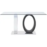 Vente-Unique Esstisch, Grau, Weiß, Glas, 6-Sitzer, Rechteckig, 160x76x90 cm, Esszimmer, Tische, Esstische