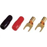 SINUSLIVE KSI 10 Gabelkabelschuh 10mm2 Loch-Ø=5mm Teilisoliert Schwarz, Rot 10St.