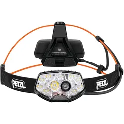 Petzl NAO RL, Stirnband-Taschenlampe, Schwarz, Orange, Tasten, IPX4, Akkustand,