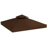 CHICFURN Pavillon-Ersatzdach Dachbespannung für Pavillon mit Wasserablauf-Löchern, 300 x 300 cm (Packung, UPF 30+ Sonnenschutz für den Außenbereich), Für Garten und Terrasse, 3 × 3 m, Kaffeebraun braun 300 cm x 300 cm