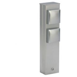Albert Steckdosensäule, 2 Schuko-Steckdosen, Edelstahl, IP44