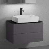 neoro n50 Unterschrank B: 80 cm mit 2 Auszügen, Waschtisch B: 58 cm weiß matt, B: 80.5 BN0065WM+BN0422GR+BN0402C2