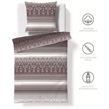 FLEURESSE Aspen Ornamente Streifen Braun 155 x 220 cm + 2 x 80 x 80 cm