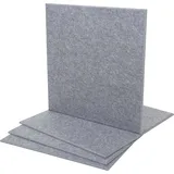 MCW 4er-Set Akustikwandpaneel MCW-L52, Wandpaneele Akustikplatten, schalldämmend 1qm Fläche 50x50cm ~ grau