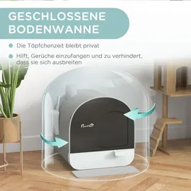 PawHut Katzentoilette 43 x 44 x 47 cm Grau