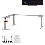 Albatros LIFT L7S Gestell für Eckschreibtisch Höhenverstellbar Elektrisch silber - Winkelschreibtisch Memoryfunktion, - Schreibtischgestell Höhenverstellbar und Stufenlos