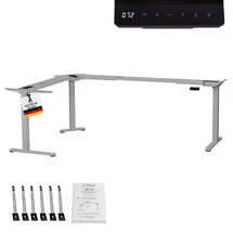 Albatros LIFT L7S Gestell für Eckschreibtisch Höhenverstellbar Elektrisch silber - Winkelschreibtisch Memoryfunktion, - Schreibtischgestell Höhenverstellbar und Stufenlos