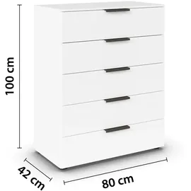 Möbel Kraft Kommode Flipp 80 x 100 cm Weiß